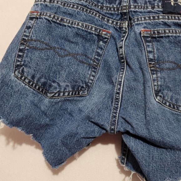 vtg lei dark wash cut off jean shorts size 3 vinta - Picture 9 of 11